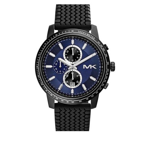 michael kors granger black rubber quartz watch